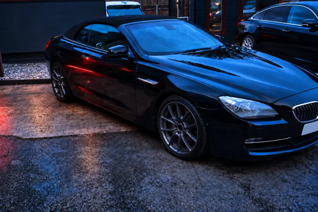 BMW 6 Series convertible outside the workshop