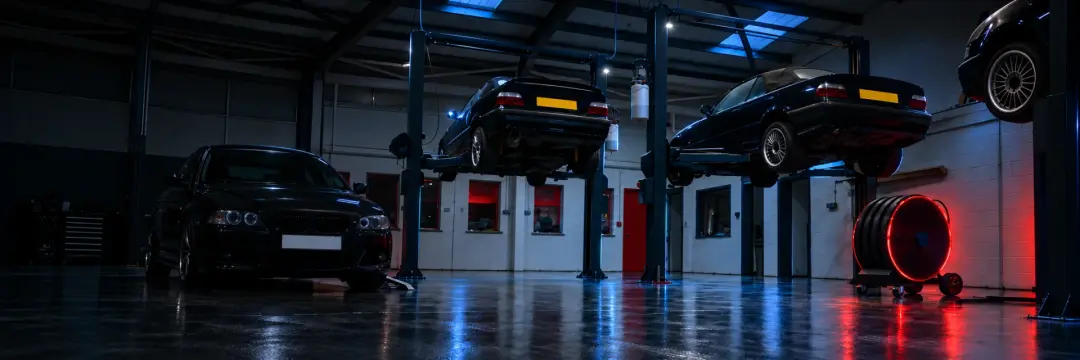 BMWs on the lifts in our Hayes workshop